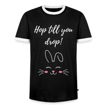 hop jusqu’à ce que vous laissiez tomber le cadeau de Pâques - T-shirt contrasté Homme - noir/blanc - Devant - AI Model Female 172 light (172cm) & AI Model Male 178 light (178cm)