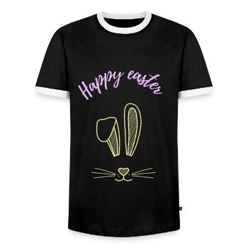 Frohe Ostern Osterhase Spruch Geschenkidee - Männer Kontrast-T-Shirt - Schwarz/Weiß - Vorne - AI Model Female 172 light (172cm) & AI Model Male 178 light (178cm)