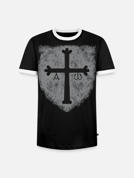 Asturies GRIS - T-shirt contrasté Homme - noir/blanc