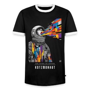 Kotzmonaut - Männer Kontrast-T-Shirt - Schwarz/Weiß - Vorne - AI Model Female 172 light (172cm) & AI Model Male 178 light (178cm)