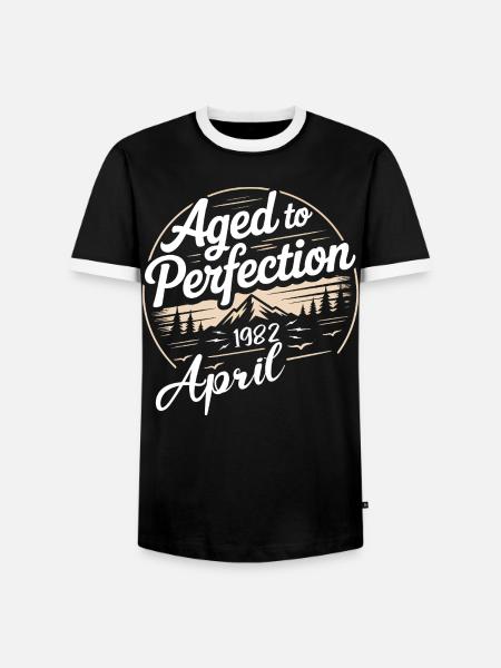Avril 1982 anniversaire avril 1982 - T-shirt contrasté Homme - noir/blanc