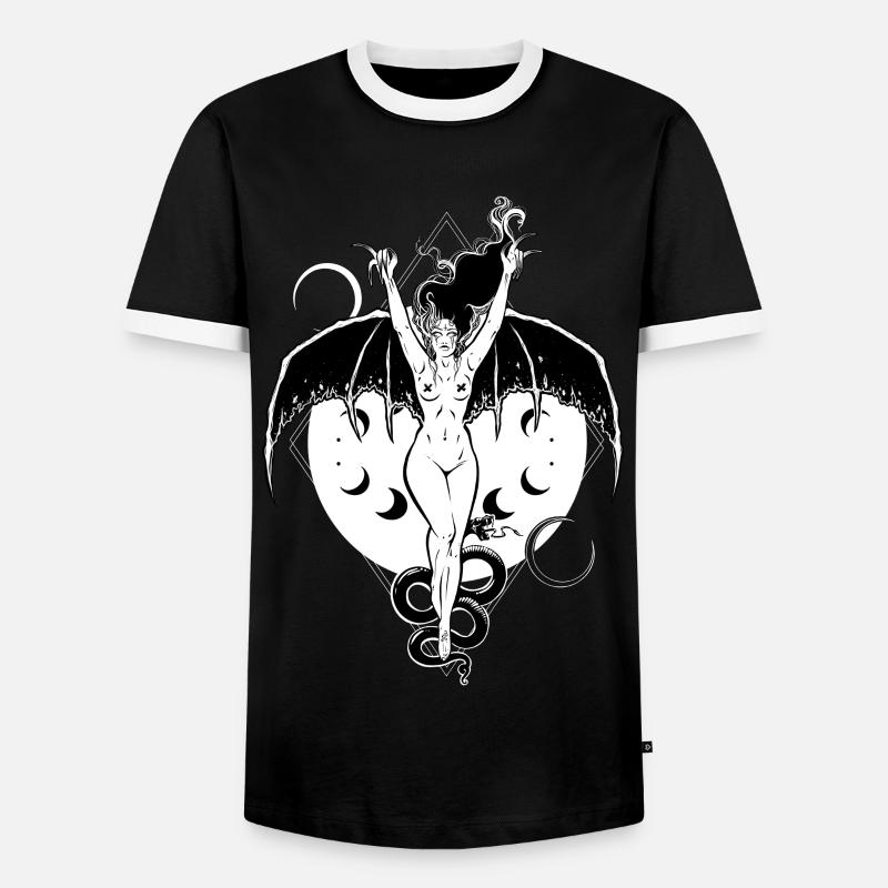 Fledermausmädchen - Männer Kontrast-T-Shirt - Schwarz/Weiß