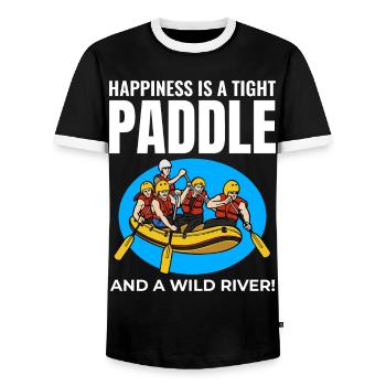 Rafting Team Raft Eau Vive Rafter Paddle Drôle - T-shirt contrasté Homme - noir/blanc - Devant - AI Model Female 172 light (172cm) & AI Model Male 178 light (178cm)