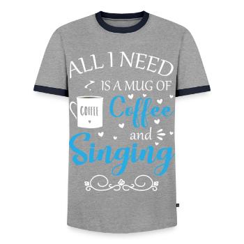 Sänger Chor Musiker Gesangsunterricht - Männer Kontrast-T-Shirt - Grau/Navy  - Vorne - AI Model Female 172 light (172cm) & AI Model Male 178 light (178cm)