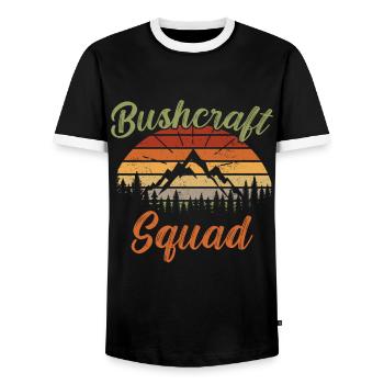 Bushcraft Squad / Bushcraft - Männer Kontrast-T-Shirt - Schwarz/Weiß - Vorne - AI Model Female 172 light (172cm) & AI Model Male 178 light (178cm)