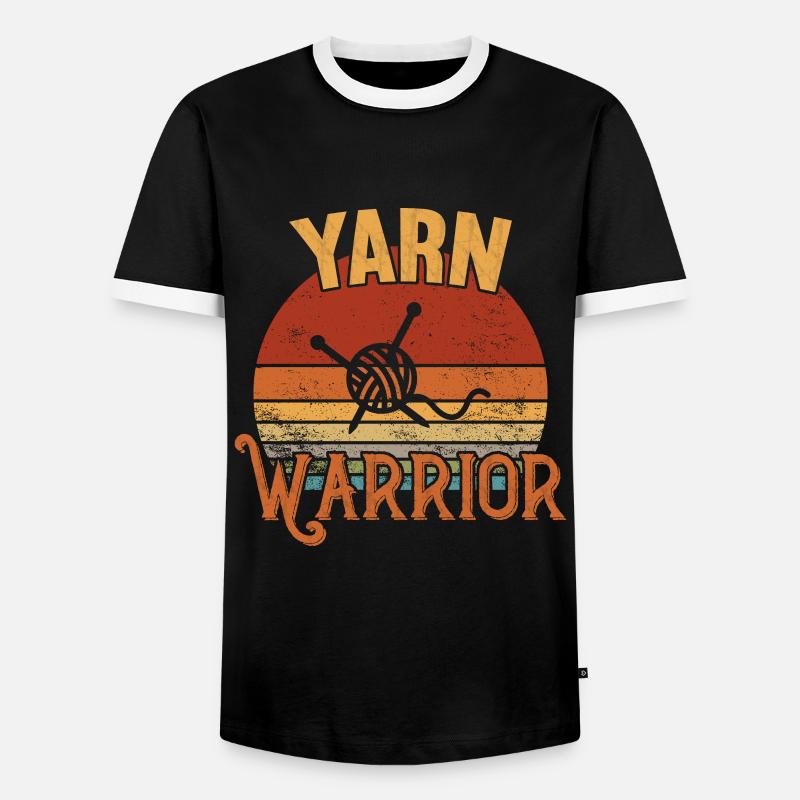Yarn Warrior / Häkeln - Männer Kontrast-T-Shirt - Schwarz/Weiß