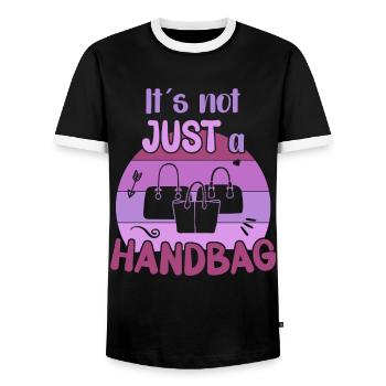 Its not just a Handbag / Handbag Shopping - Men's Ringer Shirt - black/white - Front - AI Model Female 172 light (172cm) & AI Model Male 178 light (178cm)