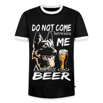 Schäfer Hund Bier - Schäferhunde Design - Männer Kontrast-T-Shirt - Schwarz/Weiß - Vorne - AI Model Female 172 light (172cm) & AI Model Male 178 light (178cm)