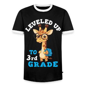 Surclassé en 3e année – Girafe drôle - T-shirt contrasté Homme - noir/blanc - Devant - AI Model Female 172 light (172cm) & AI Model Male 178 light (178cm)