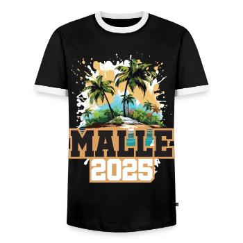 Malle 2025 Palmen - Männer Kontrast-T-Shirt - Schwarz/Weiß - Vorne - AI Model Female 172 light (172cm) & AI Model Male 178 light (178cm)
