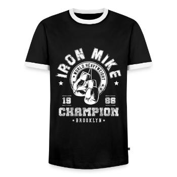 Iron Mike Tyson - Männer Kontrast-T-Shirt - Schwarz/Weiß - Vorne - AI Model Female 172 light (172cm) & AI Model Male 178 light (178cm)