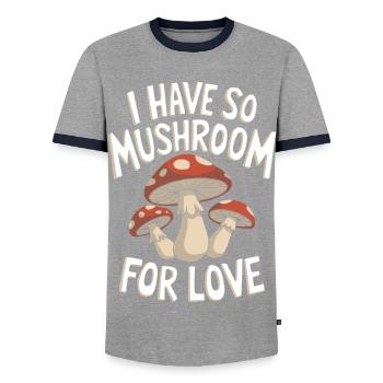 Pilz Pilze Funghi Champignon - Männer Kontrast-T-Shirt - Grau/Navy  - Vorne - AI Model Female 172 light (172cm) & AI Model Male 178 light (178cm)
