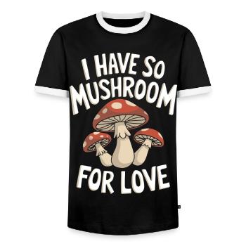 Mushroom Mushrooms Funghi Mushroom - Men's Ringer Shirt - black/white - Front - AI Model Female 172 light (172cm) & AI Model Male 178 light (178cm)