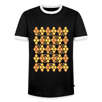 Art abstrait géométrique carré géométriques coloré - T-shirt contrasté Homme - noir/blanc - Devant - AI Model Female 172 light (172cm) & AI Model Male 178 light (178cm)