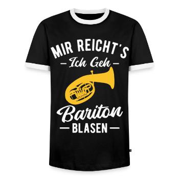 Baritonhorn Musiker Bariton Orchester Blasmusik - Männer Kontrast-T-Shirt - Schwarz/Weiß - Vorne - AI Model Female 172 light (172cm) & AI Model Male 178 light (178cm)