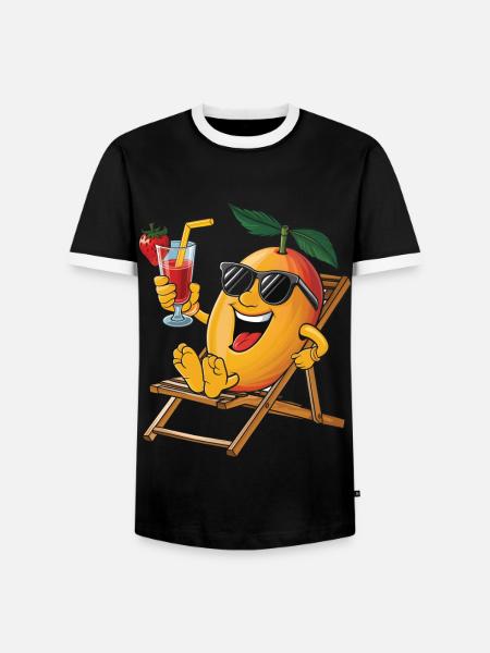 Mango - Männer Kontrast-T-Shirt - Schwarz/Weiß