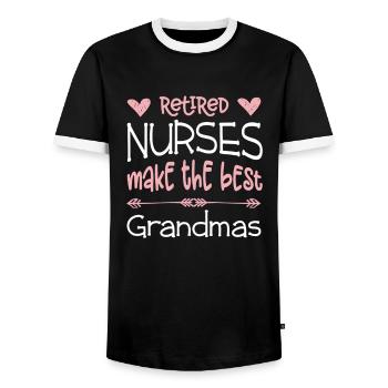 Infirmière à la retraite, meilleur cadeau de retraite de grand-mères - T-shirt contrasté Homme - noir/blanc - Devant - AI Model Female 172 light (172cm) & AI Model Male 178 light (178cm)