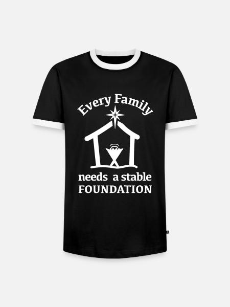 Christliche Weihnachtskrippe Jesus Family - Männer Kontrast-T-Shirt - Schwarz/Weiß