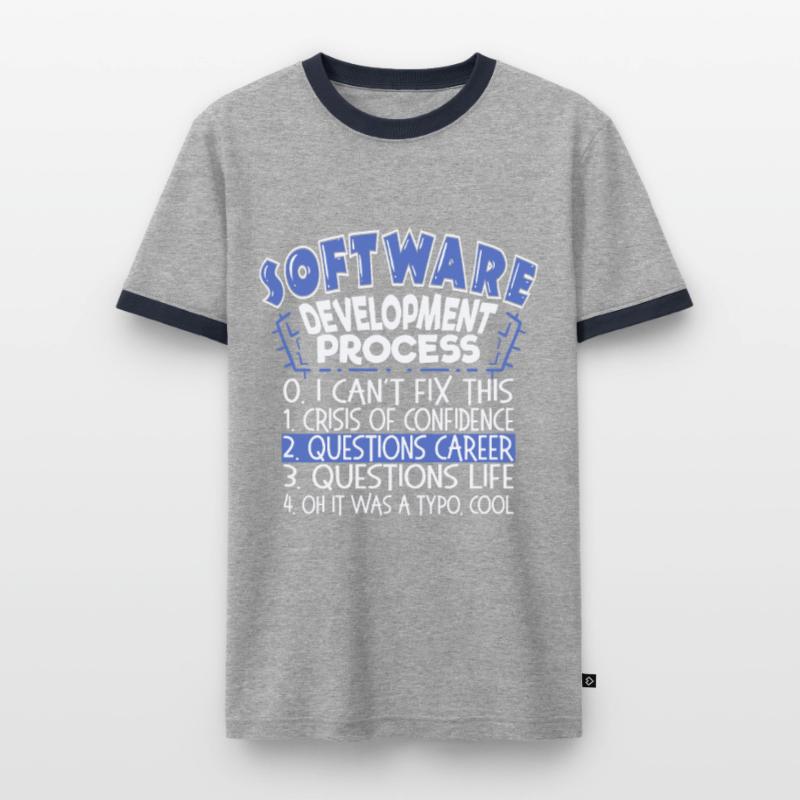 Software Developer Sayings Funny Computer Nerd Men's Ringer Shirt