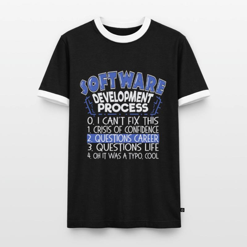 Software Developer Sayings Funny Computer Nerd Men's Ringer Shirt