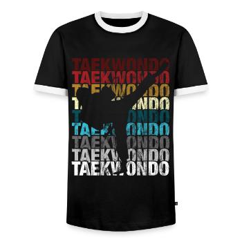 Taekwondo Taekwondo For martial artists - Men's Ringer Shirt - black/white - Front - AI Model Female 172 light (172cm) & AI Model Male 178 light (178cm)