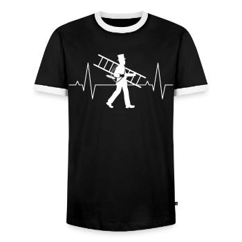 Cadeau de formation professionnelle de ramoneur - T-shirt contrasté Homme - noir/blanc - Devant - AI Model Female 172 light (172cm) & AI Model Male 178 light (178cm)