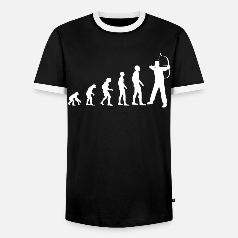 Bogenschießen Evolution Bogenschütze Geschenk - Männer Kontrast-T-Shirt - Schwarz/Weiß