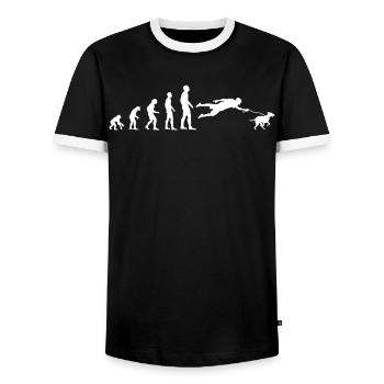 Dog sitter dog sitter dog lover gift - Men's Ringer Shirt - black/white - Front - AI Model Female 172 light (172cm) & AI Model Male 178 light (178cm)