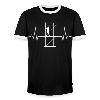 Cadeau de battement de coeur d'échafaudage de profession d'échafaudage - T-shirt contrasté Homme - noir/blanc - Devant - AI Model Female 172 light (172cm) & AI Model Male 178 light (178cm)