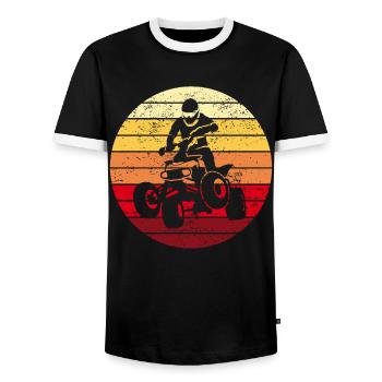 Quad-biker quad fahrer ATV Retro cadeau - T-shirt contrasté Homme - noir/blanc - Devant - AI Model Female 172 light (172cm) & AI Model Male 178 light (178cm)