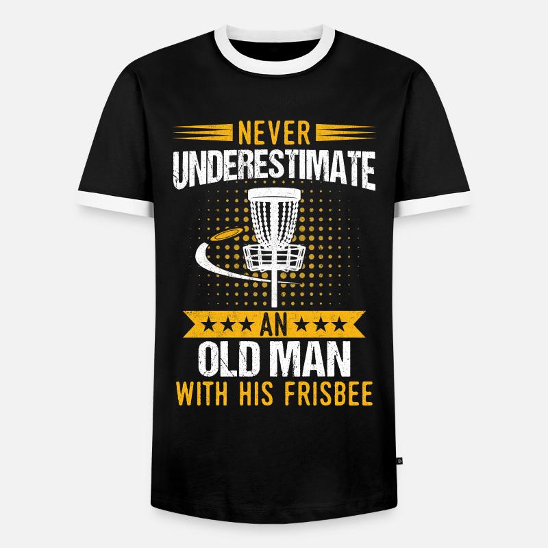 Frisbee - Männer Kontrast-T-Shirt - Schwarz/Weiß