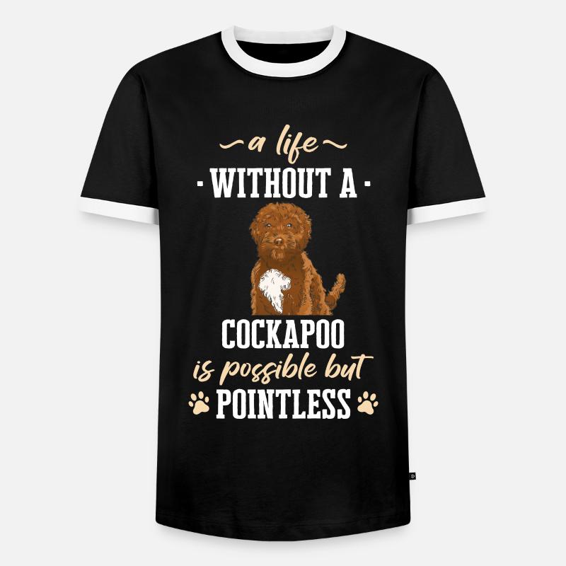 Cockapoo Hund - Männer Kontrast-T-Shirt - Schwarz/Weiß