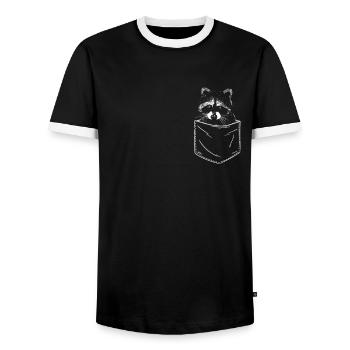 Raton laveur - T-shirt contrasté Homme - noir/blanc - Devant - AI Model Female 172 light (172cm) & AI Model Male 178 light (178cm)