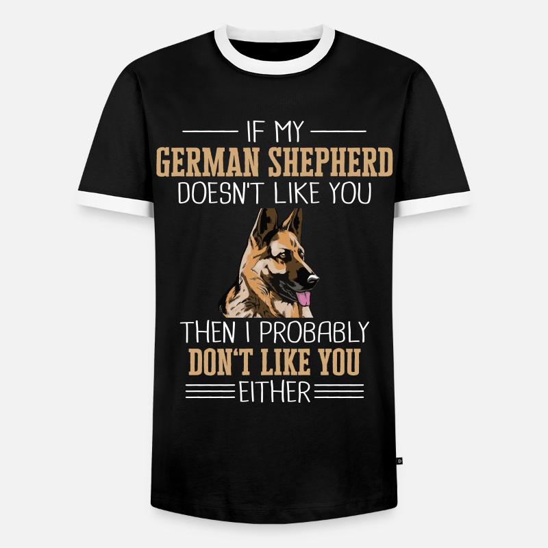 Deutscher Schäferhund Hund - Männer Kontrast-T-Shirt - Schwarz/Weiß