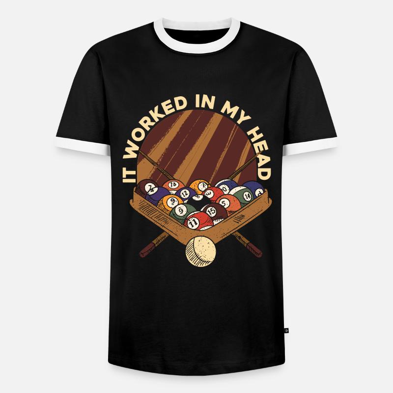 Billard Poolbillard - Männer Kontrast-T-Shirt - Schwarz/Weiß