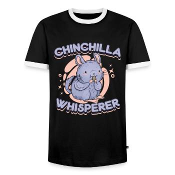 Chinchilla Chinchillas Maus - Männer Kontrast-T-Shirt - Schwarz/Weiß - Vorne - AI Model Female 172 light (172cm) & AI Model Male 178 light (178cm)