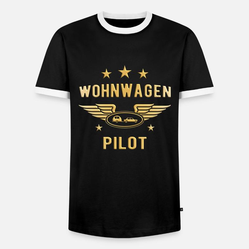 Wohnwagen Pilot Emblem Abzeichen - Männer Kontrast-T-Shirt - Schwarz/Weiß