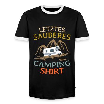 Lustiges Wohnmobil Camping - Männer Kontrast-T-Shirt - Schwarz/Weiß - Vorne - AI Model Female 172 light (172cm) & AI Model Male 178 light (178cm)