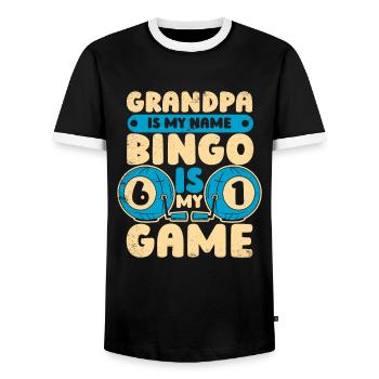 Bingo Glücksspiel Lotterie Bingo Spieler - Männer Kontrast-T-Shirt - Schwarz/Weiß - Vorne - AI Model Female 172 light (172cm) & AI Model Male 178 light (178cm)