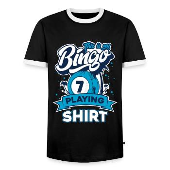 Bingo Glücksspiel Lotterie Bingo Spieler - Männer Kontrast-T-Shirt - Schwarz/Weiß - Vorne - AI Model Female 172 light (172cm) & AI Model Male 178 light (178cm)