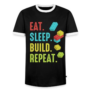 Brick Builder Brick Building Master Builder - Männer Kontrast-T-Shirt - Schwarz/Weiß - Vorne - AI Model Female 172 light (172cm) & AI Model Male 178 light (178cm)