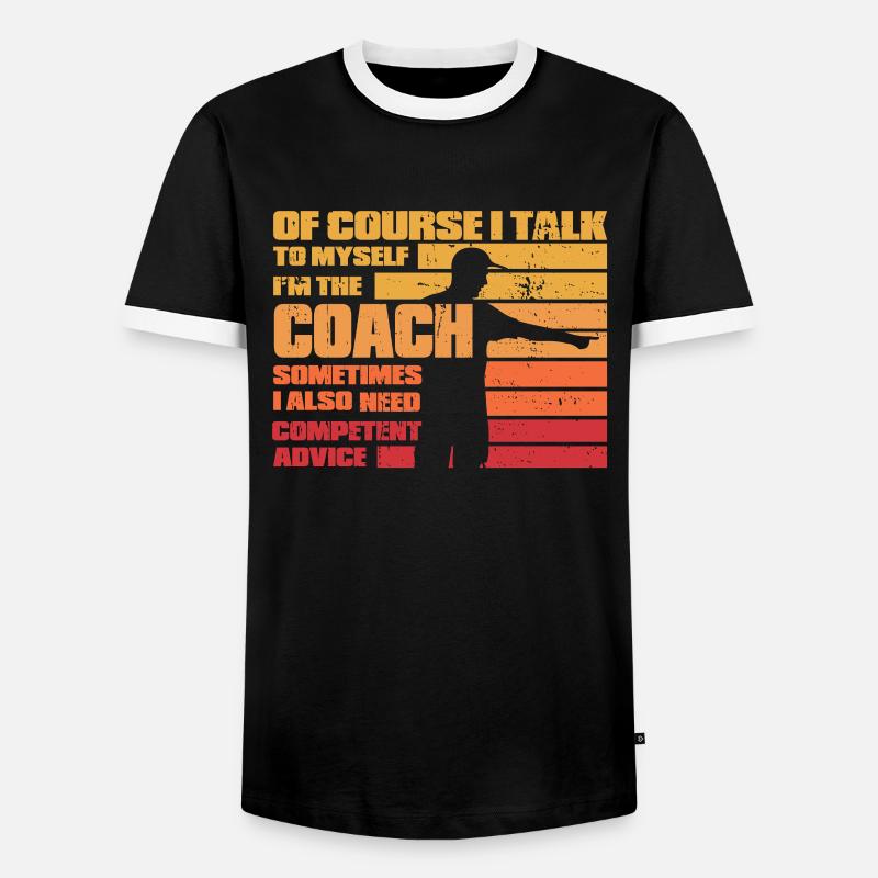 Coach Trainer - Männer Kontrast-T-Shirt - Schwarz/Weiß
