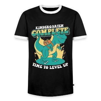 Kindergarten graduation primary school - Men's Ringer Shirt - black/white - Front - AI Model Female 172 light (172cm) & AI Model Male 178 light (178cm)