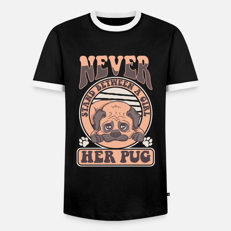 Mops Möpse Hund - Männer Kontrast-T-Shirt - Schwarz/Weiß