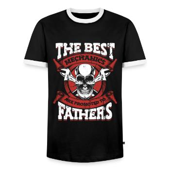 Mechanic Screwdriver Workshop - Men's Ringer Shirt - black/white - Front - AI Model Female 172 light (172cm) & AI Model Male 178 light (178cm)
