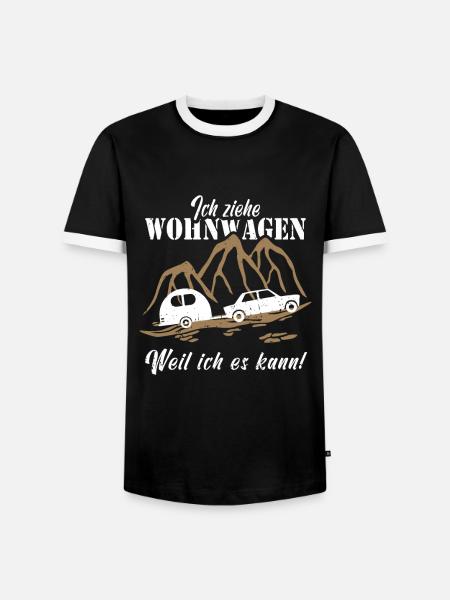 Ich ziehe Wohnwagen - Männer Kontrast-T-Shirt - Schwarz/Weiß