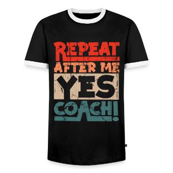 Coach Trainer - Men's Ringer Shirt - black/white - Front - AI Model Female 172 light (172cm) & AI Model Male 178 light (178cm)