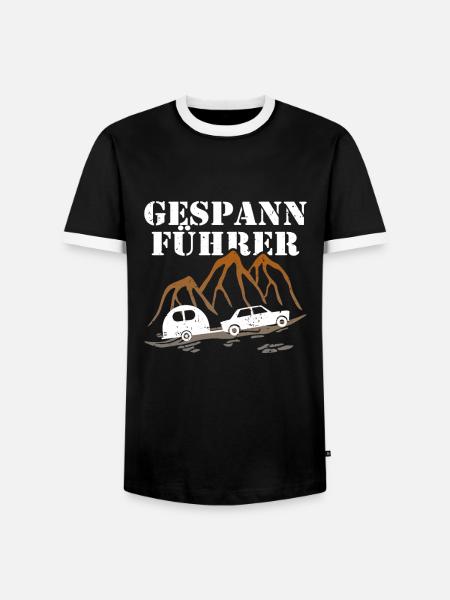 Gespannführer Wohnwagen lustig - Männer Kontrast-T-Shirt - Schwarz/Weiß