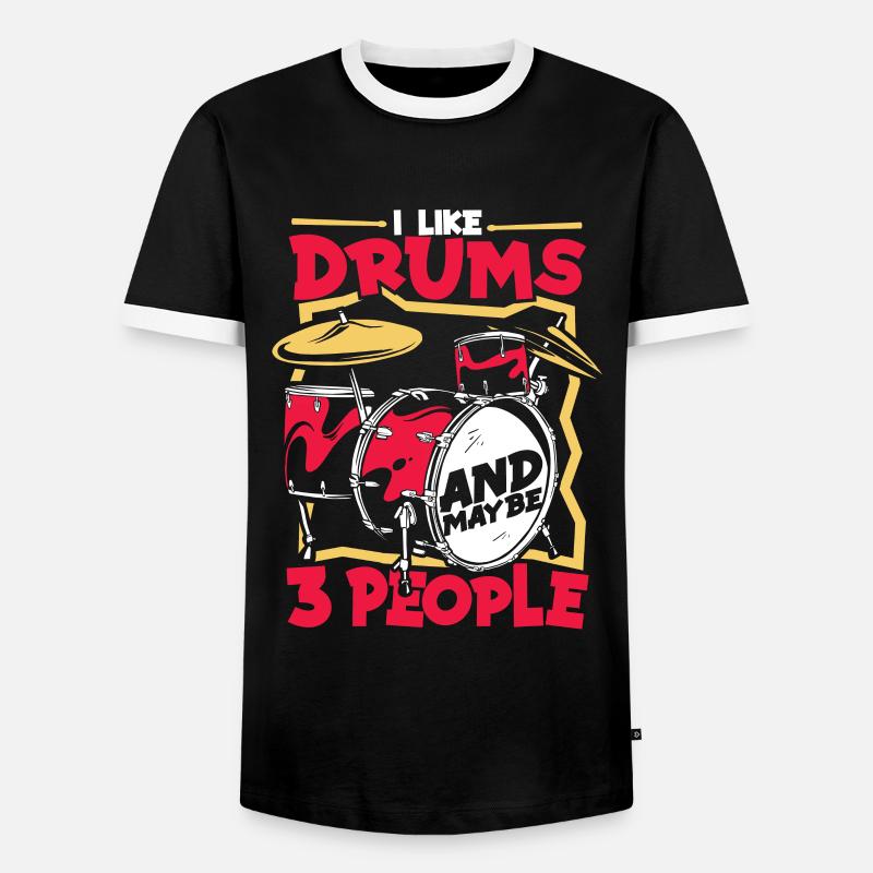 Drums Drummer Drum Drummer - Men's Ringer Shirt - black/white