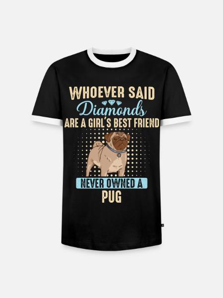 Mops Möpse Hund - Männer Kontrast-T-Shirt - Schwarz/Weiß